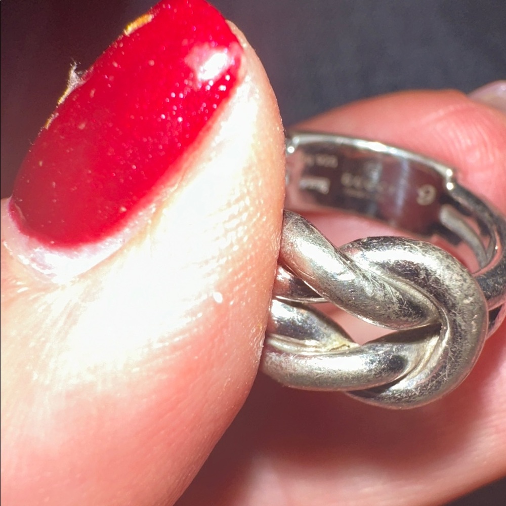 Gucci Elegant Silver Knot Ring authentic Euc size 4.75 to 5 - Picture 10 of 12